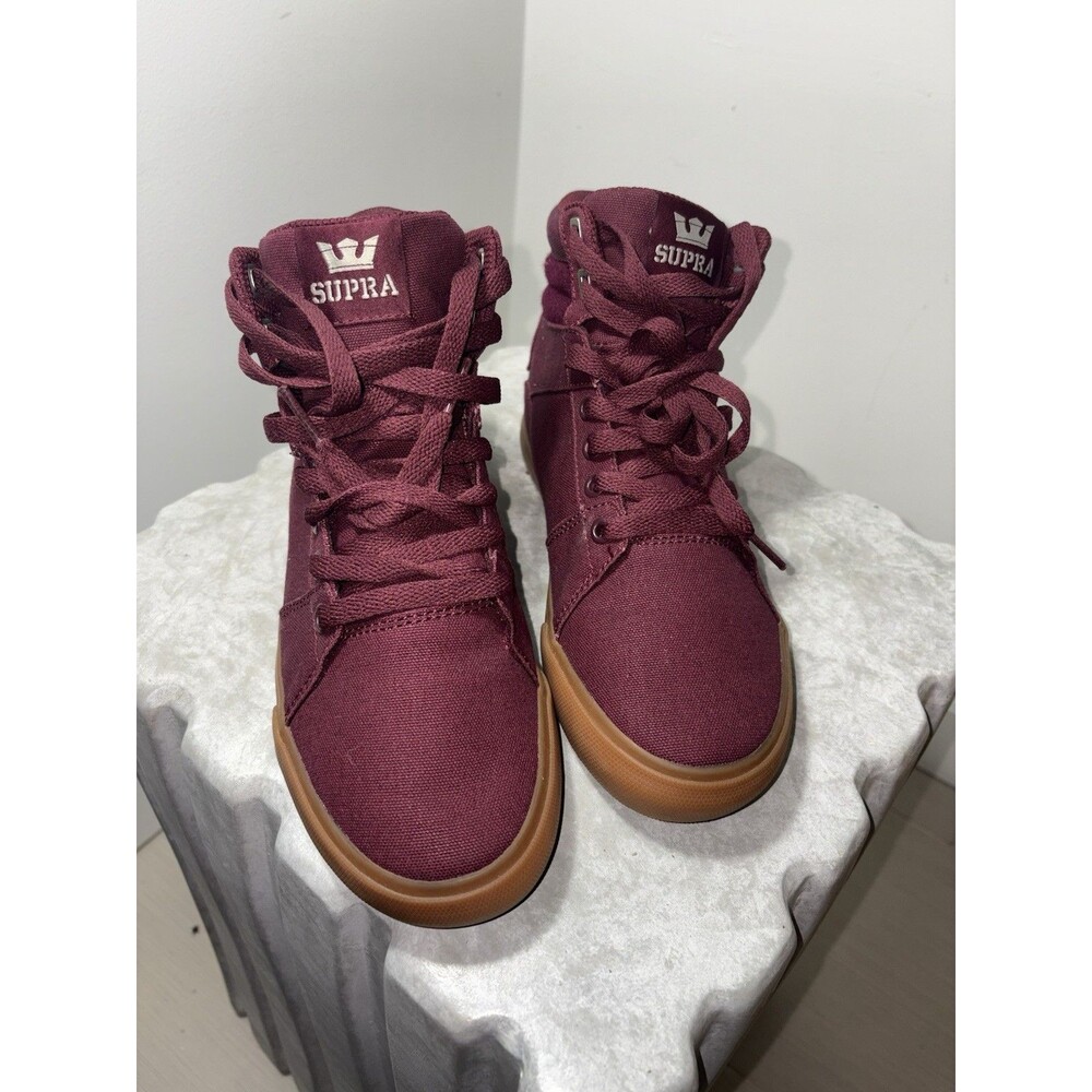 NEW Supra Aluminum Wine Gum High-Top Skateboarding Sneaker Shoes Sz 5.5